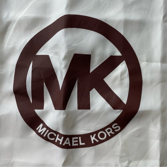 Michael Kors dust Bag Satin drawstring 19 X 18 Off White Brown Logo accessories - Picture 4 of 7